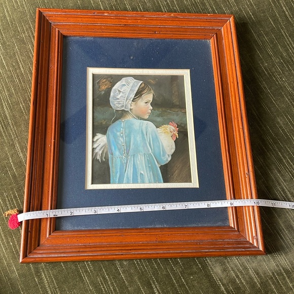NA Noel Nancy Print Art Picture Emma Amish rooster girl mat and frame - Picture 2 of 6